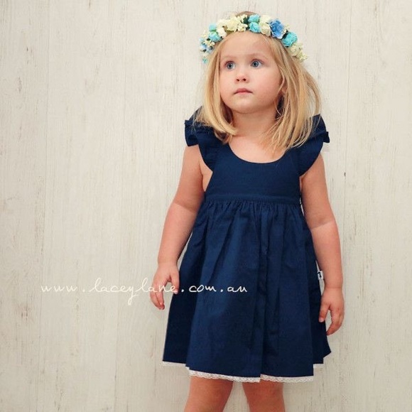 Lacey Lane | Navy Fairy Flutter Sleeve Dress | 4 - Picture 3 of 14